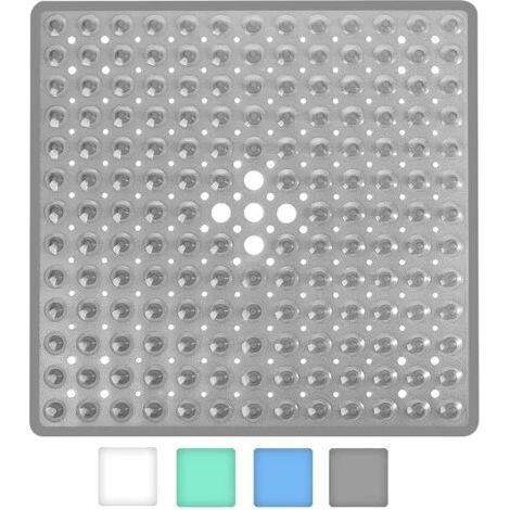 LaBlanc - Tappetino da bagno quadrato antiscivolo con ventose, resistente ed elegante, tappetino antiscivolo per doccia, design moderno, ventose di alta qualità, lavabile in lavatrice e senza lattice (1/5)