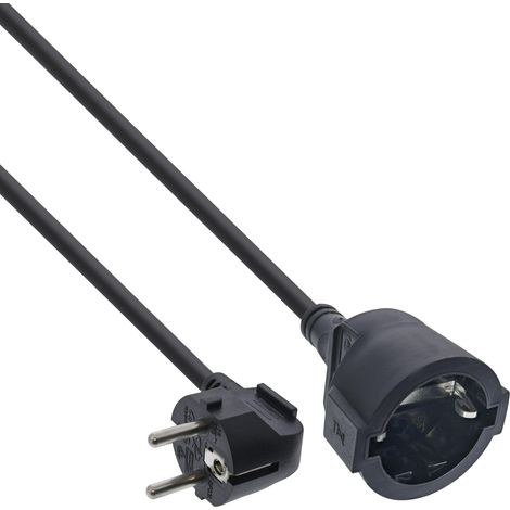 Inline Câble d'extension 20m noir prise angulaire