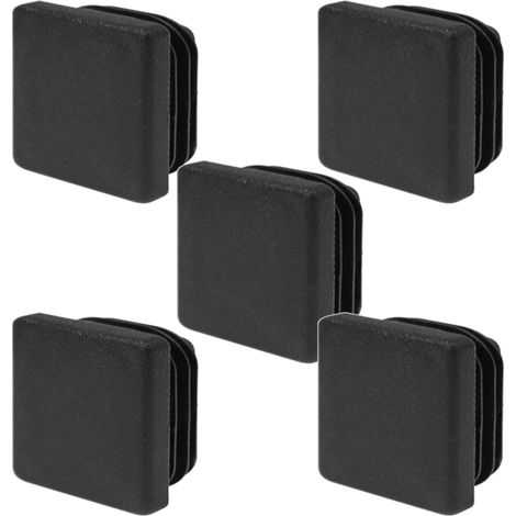 5x EMBOUT DE TUBE CARRE RENTRANT 15x15 à 60x60MM NOIR PLASTIQUE CHAISE MEUBLE CACHE (34x34mm) (1/2)