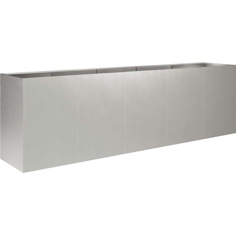 Macetero de Jardín Plateado 200 x 40 x 60 cm Acero inoxidable vidaXL