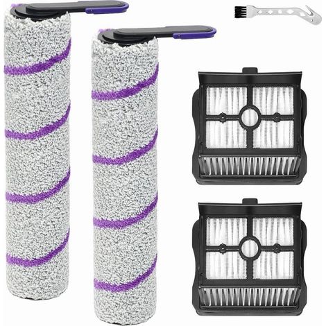 Brosse à rouleaux de pièces de rechange pour Rowenta X-Clean 10, pour Narwal S20 Pro accessoires l'aspirateur humide et sec, rouleau de brosse 2 + 2 filtres + brosse de nettoyage (1/5)