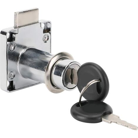 3 Pièces Serrure à Tiroir avec Clé, Verrou pour Meuble de Sécurité, Diamètre d'Ouverture 18mm/0,7 Pouce, Cylindre avec 2 Clés, Serrure de Meuble Universelle pour Tiroir, Armoire et Commode (1/5)