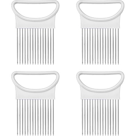 Coupe-Oignon - Support Pour Légumes - Acier Inoxydable Et Plastique - Pour Oignons Tomates Pommes De Terre Concombres - Lot De 4 (1/5)