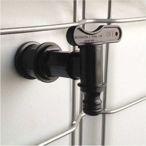 Trop-plein réservoir eau 1000L - Robinet à bec type Gardena, vidange cuve, accessoire plomberie, niveau haut, évacuation liquide, kit sécurité, 1 pièce (1/2)