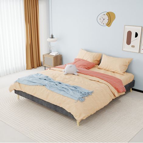 letto matrimoniale 160x200 stile moderno grigio OKMYHOME