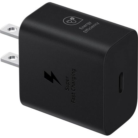 Chargeur mural Samsung 25 W, câble non inclus, charge ultra-rapide, design compact, économe en énergie, compatible avec Galaxy et USB. (1/4)