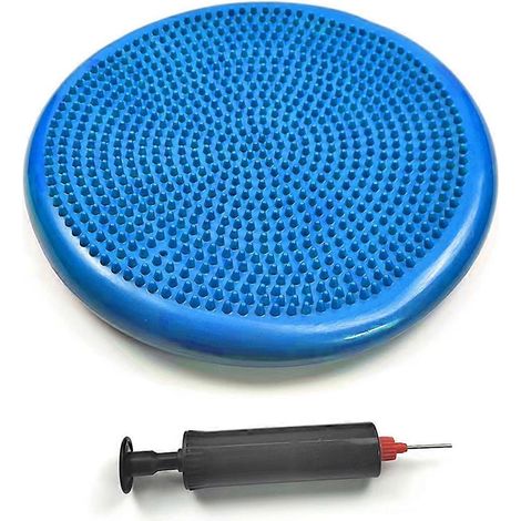 Tapis d'équilibre de yoga en PVC bleu, coussin de massage gonflable --- (1/5)