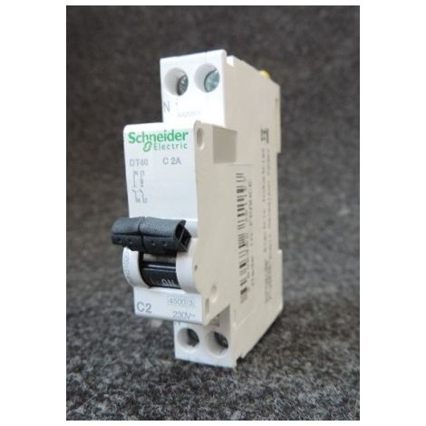 LOT de 4 DISJONCTEUR DT40 1P+N C 2A MERLIN GERIN 21002