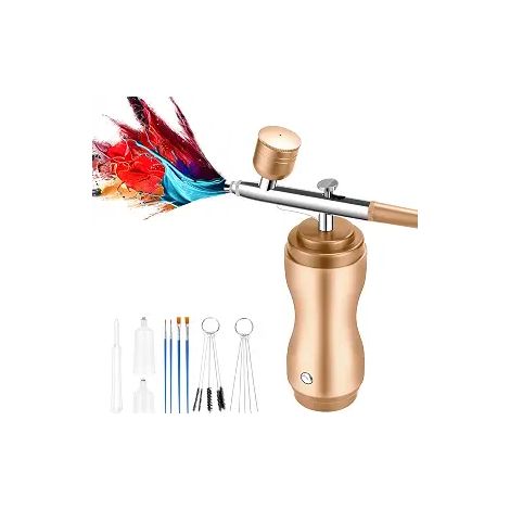 Kit aérographe avec compresseur, pistolet aérographe portable rechargeable sans fil pour nail art (1/5)