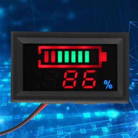 YB27VE digitales LED-Doppelmessgerät für Spannung und Stromstärke in Elektrofahrzeugen, Batteriestandsanzeige und Voltmeter (Bleiakkumulator 24 V) (1/5)