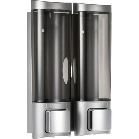 pair Distributeur Savon, 200mlx2, Distributeur de Savon Manuel, Distributeur de désinfectant pour Les Mains Mural, Distributeur de shampoing et Gel Douche, pour hôtel de Toilette de Salle de Bain