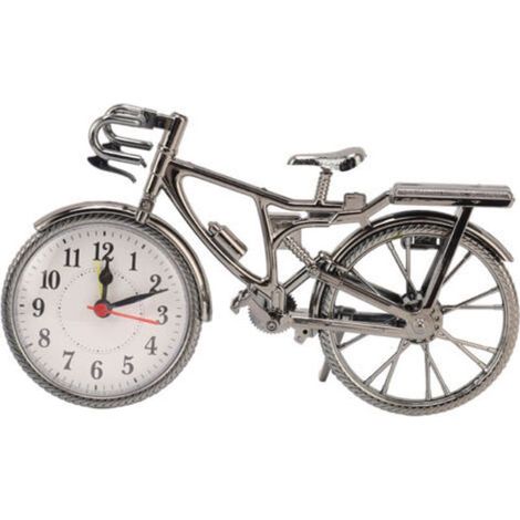 Reloj de bicicleta vintage realista, adorno decorativo, despertador compacto de mesa para el hogar, dormitorio u oficina. (1/5)