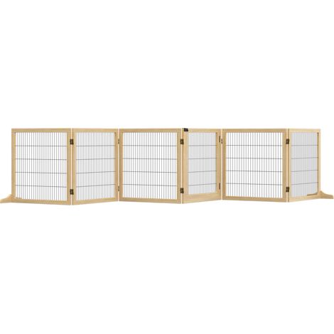 Barrera de seguridad plegable para perros de madera y metal 432 x 36 x 70 cm, MODENUIT (1/5)
