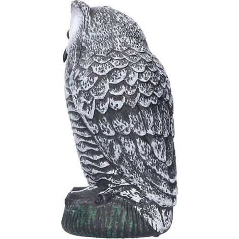Señuelo de búho de plástico realista – Decoración de jardín repelente de plagas – Señuelo de búho – Color natural – 207 g – 1 unidad (1/5)