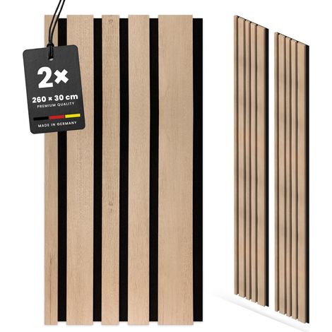 KGM Akustikpaneele Blend Eiche Natur 2er Set 260 cm MDF Wandpaneele