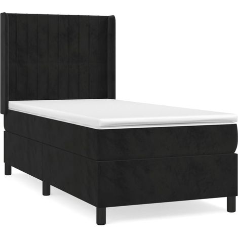 Maison Exclusive - Boxspringbett mit Matratze Schwarz 100x200 cm (1/5)