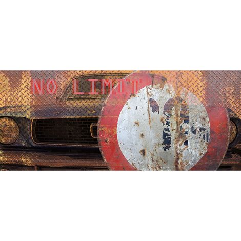 Papier peint panoramique métal | Tapisserie panoramique voiture et panneau | Papiers peints panoramiques pour chambre d'ado - 250 x 600 cm (6 pièces) (1/2)