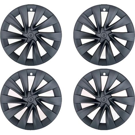 Couvre-roue, 20 pouces, Remplacement de capuchon de moyeu, noir mat, Pour le modèle Y Juniper, Pour Tesla (1/2)