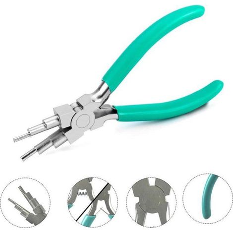 Pince à Bijoux Set 2 Pièces, Pince Nylon et 6-en-1, Outil pour Fil Perles, Travaux Manuels Bricolage (1/4)