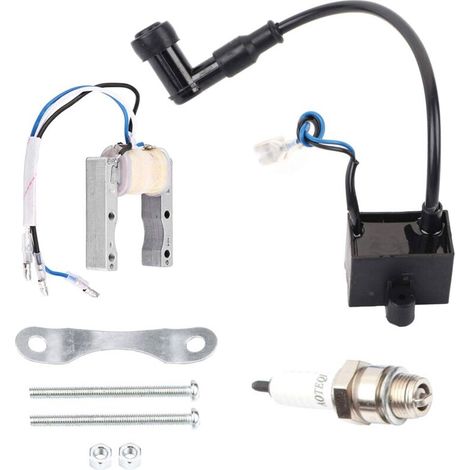 Bardusch-Bobine d'allumage CDI magnéto, mini moteur de vélo de moto 50/80cc bobine d'allumage magnéto ensemble haute tension bougie d'allumage CDI ensemble, adapté à la prise de moto (1/5)