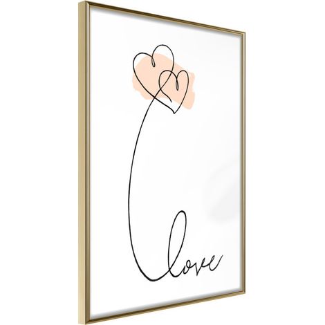 Affiche Murale Encadrée "Love Balloon" 40 x 60 cm Or (1/2)