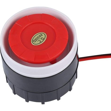 Tosuny DC 12V Mini Sirène Filaire 120 DB - Système d'Alarme Sonore pour la Sécurité à la Maison, Rouge (1/5)