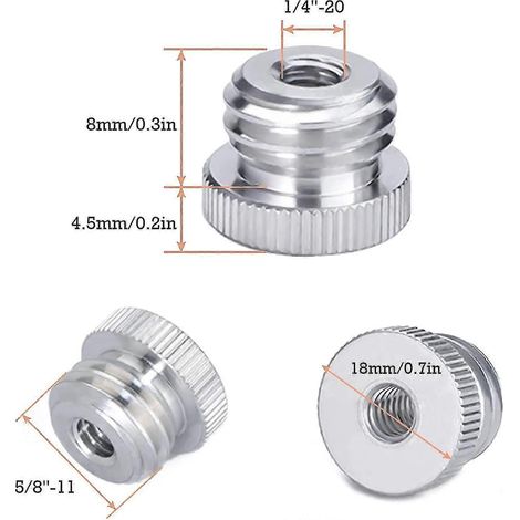 Adaptateur fileté 1/4 pouce GXY-20 vers 5/8 pouce GXY-11 (1/4" - 5/8") pour laser Bosch, adaptateur pour trépied Starlight (1/4)