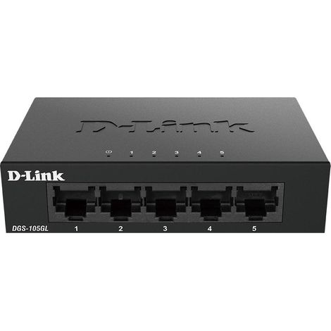 D-Link DGS-105GL/E switch di rete Non gestito Gigabit Ethernet (10/100/1000) Nero (1/3)