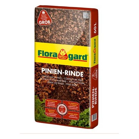 Floragard Pinienrinde Pinien Rinde Rindenmulch Rinden Mulch Bodenabdeckung grob (1 x 60L) (1/3)
