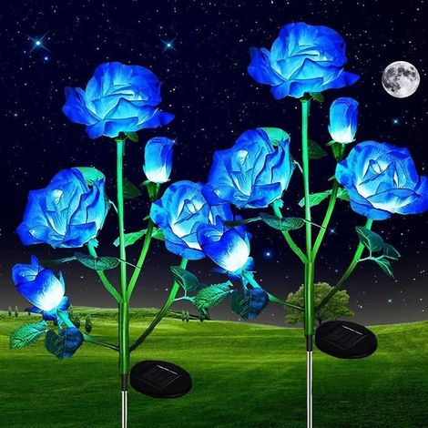 Lampes solaires - Non spécifié - 2 Pcs Lampes Fleurs de Rose - 10 LED - IP65 - 81 cm (1/4)