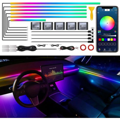 Auto Innenraum LED Ambient Licht mit App-Steuerung, RGB 14-in-1, Musik-Sync (1/5)
