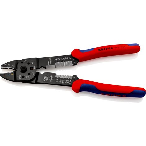 KNIPEX 97 21 215 Pinza per capicorda con manici multicomponente verniciata nera 230 mm