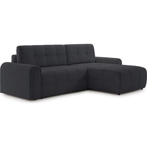 Selsey Simolla – Ecksofa mit Schlaffunktion und Bettkasten, rechts, Chenille, Anthrazit