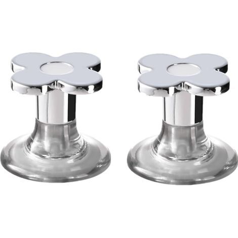 Set aus 2 blumenförmigen Toilettenspülkastenknöpfen, Schubladengriff aus Kunststoff, Toilettenspülkasten-Druckwerkzeug (1/5)