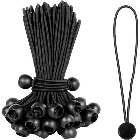 20x Kugelspanner 30cm Schwarz Planenspanner Gummispanner Zelt (1/5)