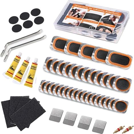Kit de reparación de neumáticos de bicicleta, parches sin pegamento, palancas para neumáticos duraderas, A (1/2)