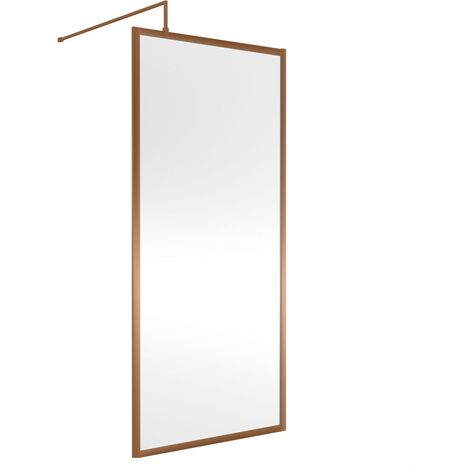 Balterley Framed Wetroom Screen, 900mm, Brushed Bronze