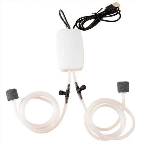 Pompe à air pour aquarium USB, aérateur silencieux pour réservoir à poissons, accessoire de bassin blanc, oxygénateur compact pour aquariophilie (1/5)