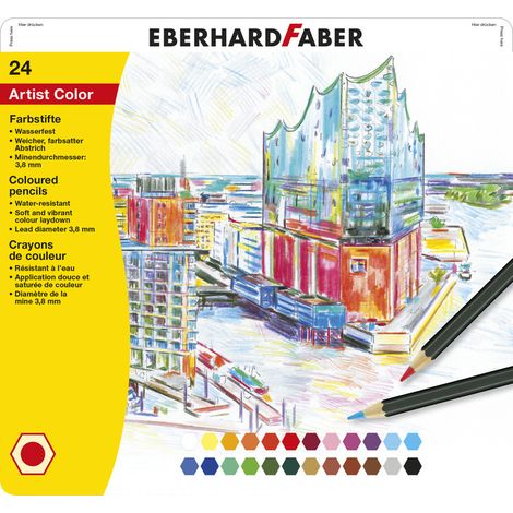 Eberhard Faber EF-516124 Couleur Potloden Metaaletui A 24 Pièces (1/3)