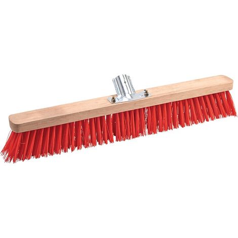 Balai de piste. monture bois. douille métallique. garniture PVC rouge. largeur 60cm - NBA NOUVELLE BROSSERIE AUVERGNATE