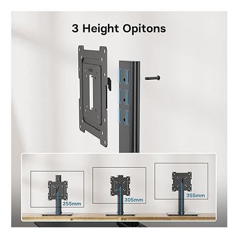 Support TV sur Pied pour Télévision de 17 à 43 Pouces LCD/LED/OLED/Plasma/Incurvé, Pied TV Universel avec Pivot à 50 Degrés, Hauteur Réglable, Capacité Max 45 kg, Max VESA 200x200 (1/5)