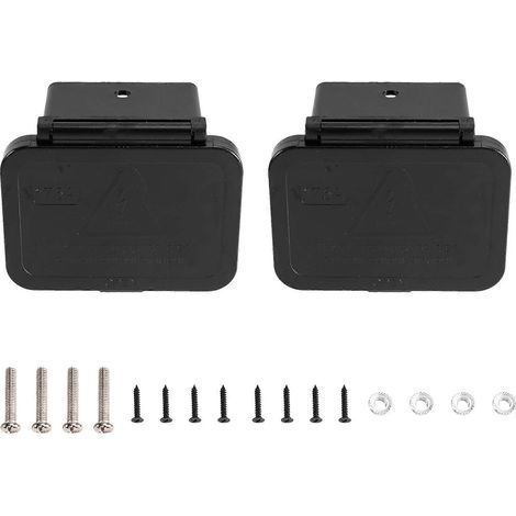 Lot de 2 supports encastrés 175 A avec cache-poussière et connecteur de prise pour montage fixe, adaptés aux camping-cars, camions et bateaux.