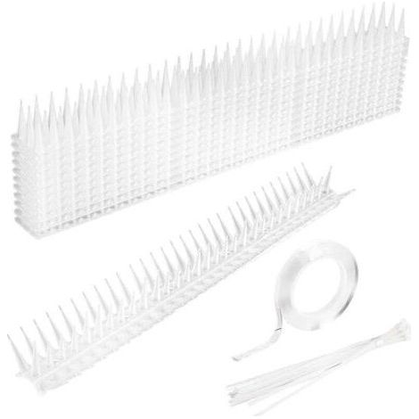 Pics anti-oiseaux 5m – 12 pointes en acier inoxydable – Système de protection pour pigeons, moineaux et corbeaux – Installation facile (1/3)