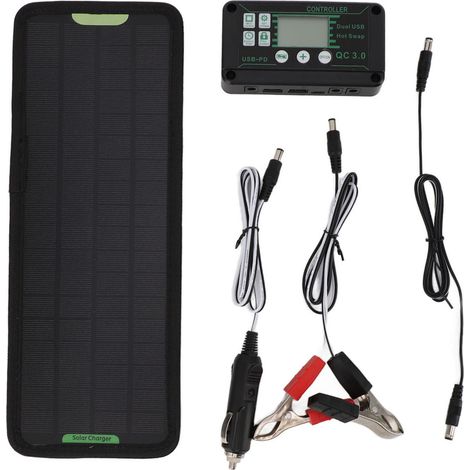 Contrôleur de Charge solaire MPPT 12V 10W, prévention des pertes de puissance, panneau étanche, chargeur de batterie noir