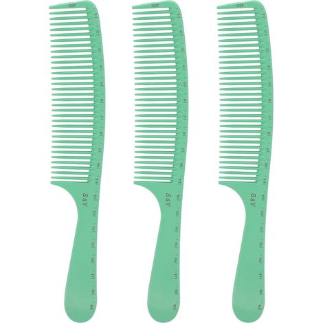 3Pcs Brosse Démêlante Anti-Statique à Dents Larges, Peigne Coiffure Rond avec Poignée pour Hommes et Femmes (1/5)