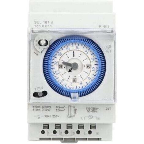 Analoge Zeitschaltuhr mit Synchronmotor und Tagesprogramm, 24 V AC/DC, 16 A