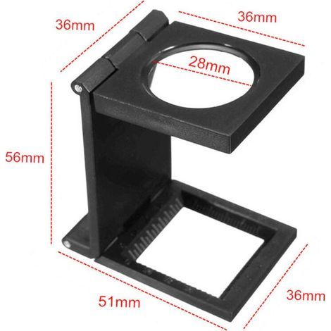 Loupe de table pliable 10x – Alliage de zinc et verre optique – Pour horlogerie, bijouterie, travaux de précision (1/5)