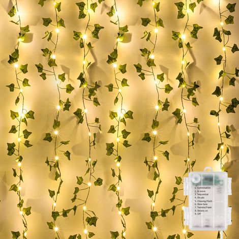 Guirlande Lumineuse avec Feuilles, Chaîne Lumineuse de Lierre10m, Guirlande Lierre Lumineuse 100 LEDS, Plantes Artificielles Guirlande Lumineuse à LED, pour Lntérieur, Mariage, Bureau (1/5)