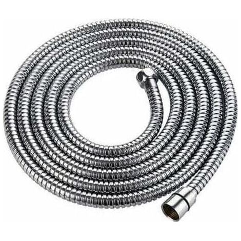 Flexible de douche 3m avec double protection anti-torsion Flexible de douche de haute qualité Tube en acier inoxydable Anti-torsion extrêmement flexible 1/2 pouce chromé (1/4)