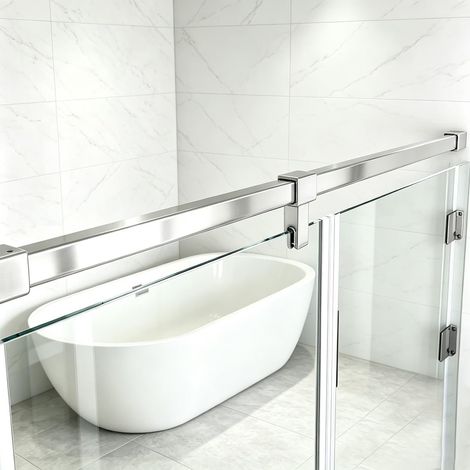 Barre de support porte douche pour fixer un panneau verre d'une (1/5)